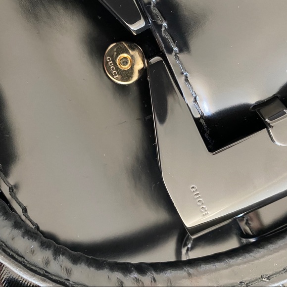 GUCCI Black Patent leather buckle bow Large Tote Bag - Picture 14 of 16